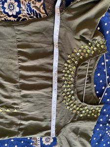 Olive Green Embroidered Kurti