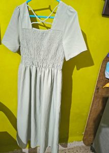 Sage Green Smocked Dress