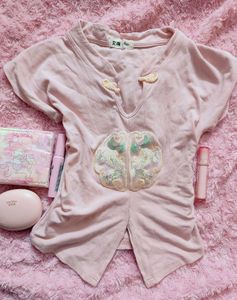 Pink Embroidered Top