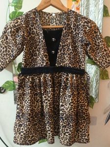 Tiger Print Frock 4to6 Age