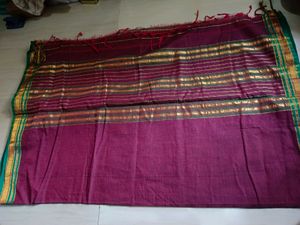 Pure Cotton Maroon Saree 😍