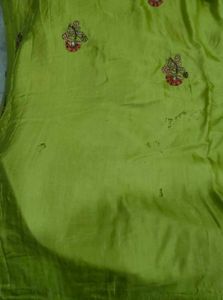 Green Embroidered Fabric