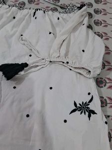 White Embroidered Party Dress