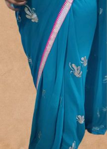 Blue Georgette Party Wear Saree
