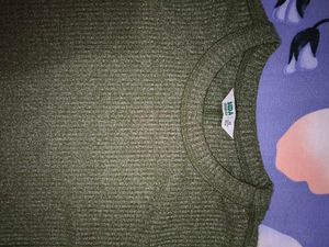 Olive Green Ribbed Crop Top
