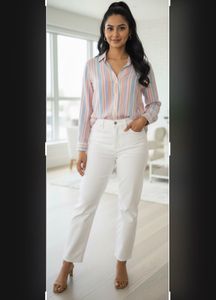 ENERGY Striped Button-Up Shirt