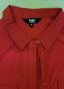 Women Red Formal Shirt