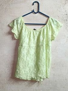 Stylish See-through Lace Top Green 💚