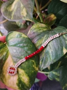 Red Beaded Crystal Tikka