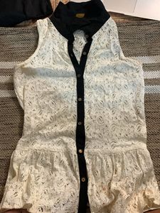Lace Top with Black Trim