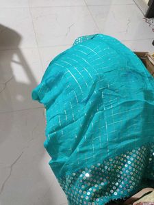Teal Embellished patiala suit set