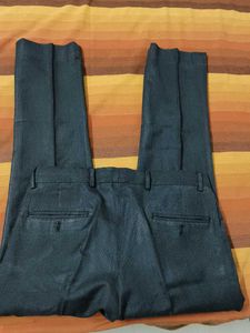 John Players Men Dark Grey Viscose Formal Trouser
