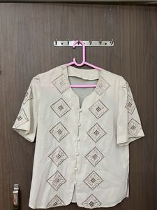 Beautiful Cut Work Office Wear Top For L&amp;XL