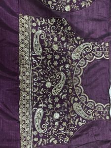 Embroidered Purple Blouse Piece