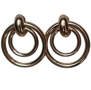 Gold Circle Drop Earrings