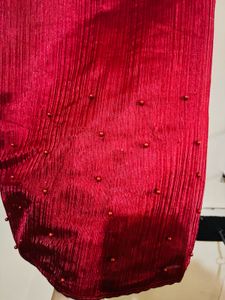Red Pearl Saree