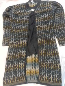 Stylish Patterned Black Cardigan