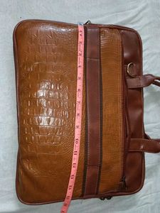 Brown Leather Office Laptop Side Bag
