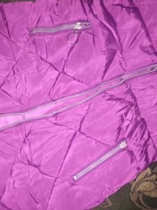 Purple Quilted Puffer Coat#photography#FaithCommun