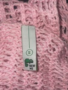 Pink Knit Bell Sleeve Sweater