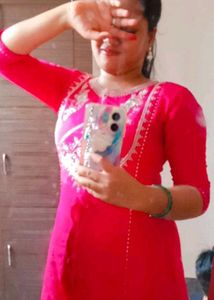 Pink Embroidered Kurta