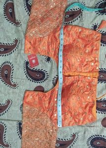 Golden Orange Embroidery Blouse
