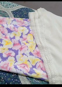 Peach Floral Dress Material