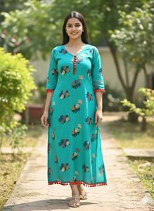 Floral Print Ethnic Kurta Dress