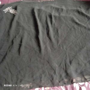 Black Abaya Dupatta With Mask