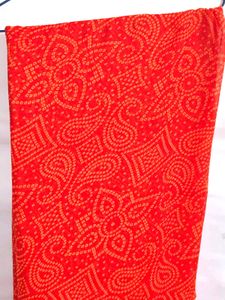 Red Bandhani Print Saree