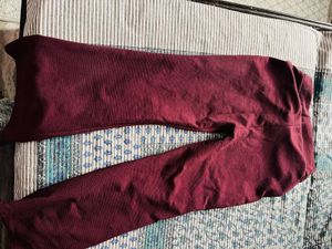 Maroon Textured Flared Pants