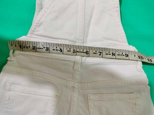 White Denim Jumper Shorts By  Shopper Stop