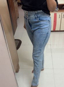 High-Waisted Denim Jeans