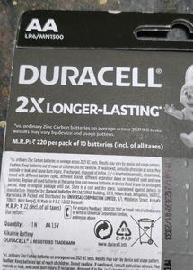10 Duracell 2x Longer Lasting Battery
