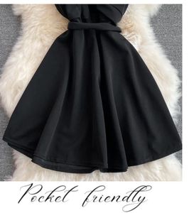 Black One Shoulder Padded Dress
