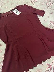 Maroon Peplum Top bust 38