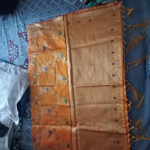 Yellow Colour With Beautiful Flower Print Silk Sar
