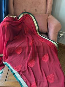 Red Embroidered Saree