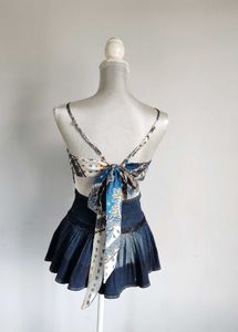 Satin tie back Cami bandana Top