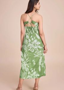 Green Floral Midi Dress