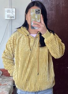 Corduroy Yellow Hoodie