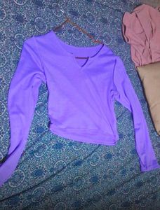 Lilac Long Sleeve V-Neck Top