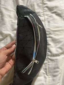 Geometric Black Belt Bag
