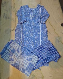 Blue Floral Kurta