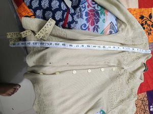 Beige Embellished Cardigan sweater