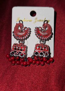Statement Red Jhumka