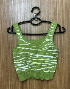 Green Zebra Bustier Crop Top