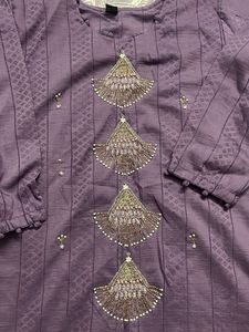 Embroidered Purple Kurta