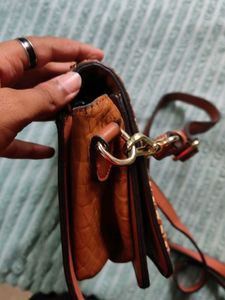Combo Of 2 Paprika Sling Bags | Brown | Snake Print | Green