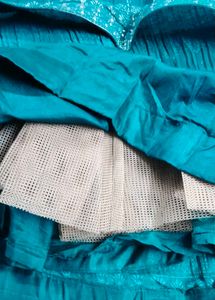 Teal Sequin Embellished Skirt
